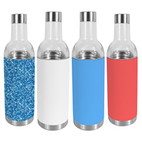 Refroidisseur de vin isolé bouteille refroidisseur de vin bouche plus large et petite bouche toute la journée bouteille d'eau mince pour voyage et salle de sport