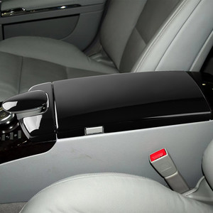 Couverture de boîte d'accoudoir de console centrale Mercedes-Benz, noir piano, ensemble 3 pièces, rangement pour Classe S W221, protection intérieure de luxe - Product Image 3