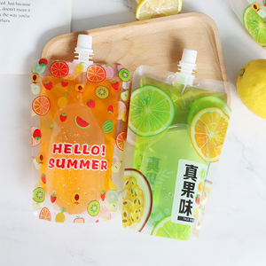 Cắm trại Đảng xách tay đông lạnh nước trái cây nhựa/Bong Bóng bình uống 100ml 200ml 250ml đứng rõ ràng uống túi với logo - Product Image 3