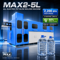 Machine de soufflage de bouteilles PET à économie d'énergie, électrique 5L, 2 cavités, 2200 Bph, pour eau potable, jus, produits laitiers, certifiée CE