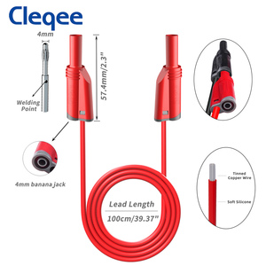 Cleqee P1050B <span class=keywords><strong>4mm</strong></span> Sicherheits-Bananenstecker-Testleitungsset für Multimeter mit Krokodilklemme, U-förmiger Harpune und Durchdringungsprüfspitze - Product Image 2