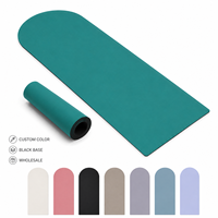 Tapis de yoga en caoutchouc PU 4,5 mm 183x68 cm, demi-cercle, une extrémité arrondie, antidérapant, tapis de studio de yoga professionnel, logo personnalisé, fabrication OEM