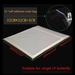 Manches extérieures pour disques vinyles <span class=keywords><strong>LP</strong></span> en polypropylène PP transparent refermable de 12 pouces 33 tours - Product Image 2