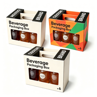 Boîtes en papier surdimensionnées pour 6 bières, emballage pour boissons en grandes quantités, pour canettes de 500 ml, vente en gros