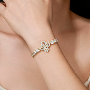 Bracelet tennis en argent 925 pour femme, moissanite taille marquise, motif floral, sertissage à griffes, bijoux de mariage classiques - Product Image 5