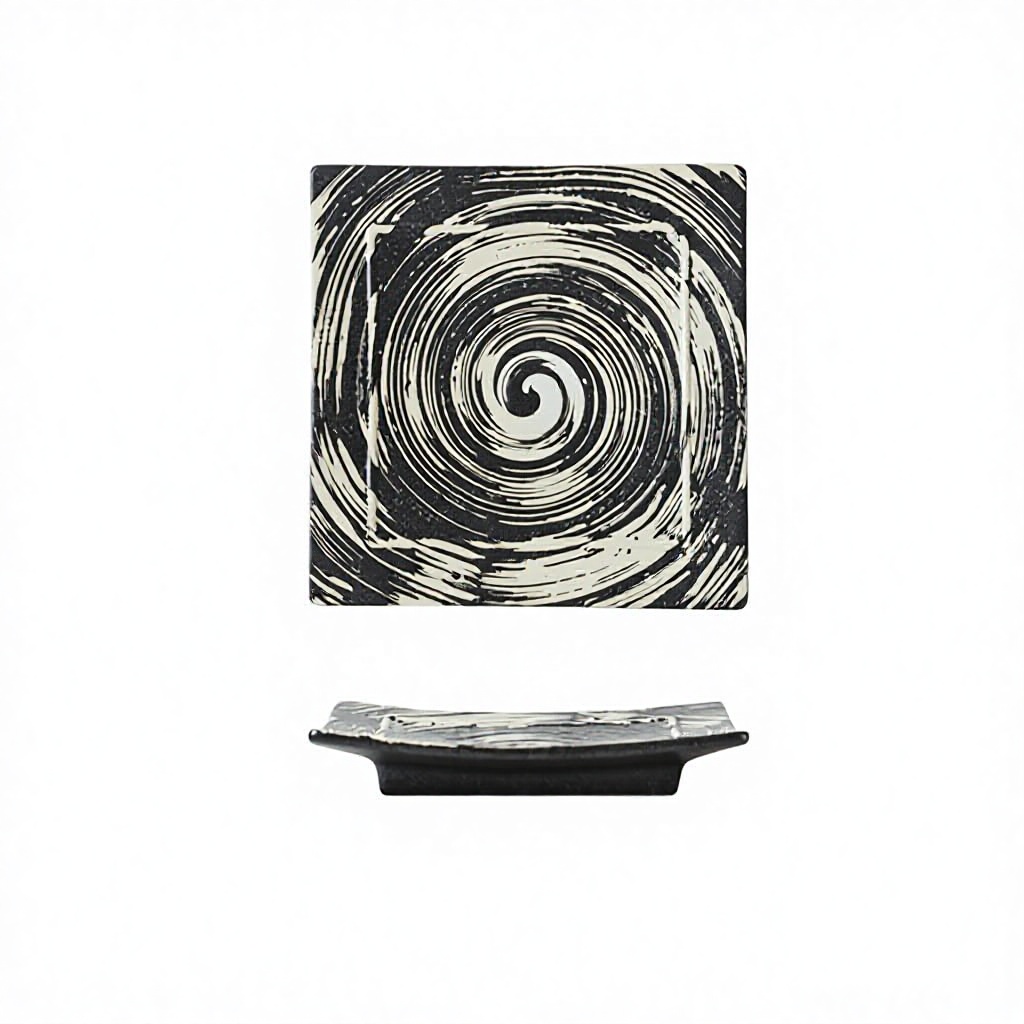 Plato cuadrado de 7 pulgadas - Molde para hacer espirales - Verde