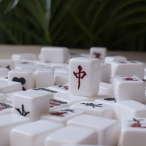 Ensemble complet de carreaux de Mahjong japonais de haute qualité de 26mm avec plateaux à dés Fives rouges et étui de transport rigide - Product Image 6