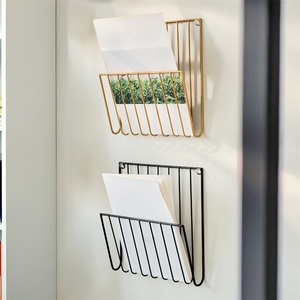 Estante de Almacenamiento de Libros y Periódicos Rectangular de Madera Minimalista Moderno para Montar en la Pared para Sala de Estar - Product Image 6