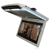Monitor de Techo para Auto de 15.6 Pulgadas, HD 1080P, Plegable, Reproductor MP5 con Luz Ambiental LED, Universal para Autobús y RV