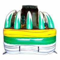 Tobogán Acuático Inflable Dino Dive de 20 pies, Doble Carril, Uso Comercial, Material de PVC