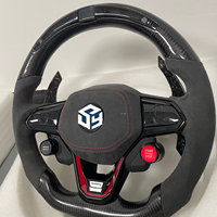 Volant de direction personnalisé en cuir semi-synthétique et fibre de carbone, accessoires de voiture pour VW Volkswagen Golf R 5 6 7 MK5 MK6 MK7 Gti Passat CC