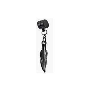 <b>Clip</b>-<b>On</b> <b>Earrings</b> Zinc Alloy Feather Shape Unisex Fashion Jewelry 0014 - Product Image 4