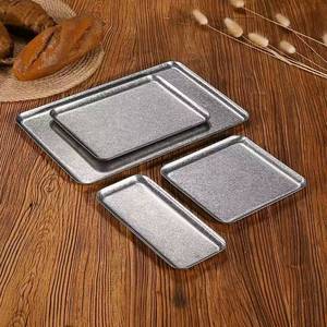 กระทะสี่เหลี่ยมแบบไม่ติดกระทะ สเตนเลสสตีล ถาดอบคุกกี้ ถาดอบขนม ถาดนึ่งไส้กรอก จานย่างผลไม้ จานย่างปลา อุปกรณ์ทำขนม - Product Image 6