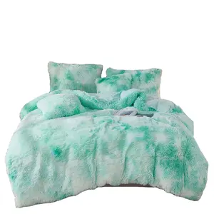 ชุดเตียงนอนผ้าฟลีซลายพิมพ์ลาย3D สำหรับน้ำย้อมสีแบบคู่