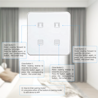 T2-Z72 ZigBee 2 Gang EU Standard Smart Life Tuya App Panneau de commande Smart Wifi Rideau Tactile Volet roulant interrupteur Écran Commutateur