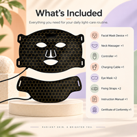 Masque facial LED en silicone flexible MK-2, rechargeable, étanche, appareil de beauté pour le soin de la peau à domicile, OEM ODM