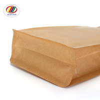 Sachet d'emballage pour café en papier kraft à fond plat, écologique, 50g, 250g, 500g, 1kg, avec fermeture éclair, pour poudre