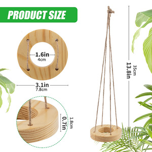 Étagère <span class=keywords><strong>en</strong></span> <span class=keywords><strong>bois</strong></span> 6 pièces support de <span class=keywords><strong>plante</strong></span> d'air <span class=keywords><strong>en</strong></span> <span class=keywords><strong>bois</strong></span> suspendu-3.1 "cintre de <span class=keywords><strong>plante</strong></span> d'air <span class=keywords><strong>en</strong></span> <span class=keywords><strong>bois</strong></span> de pin rond avec des cordes de jute support de <span class=keywords><strong>plante</strong></span> d'air - Product Image 3