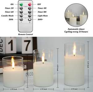 LED Swing Electronic <b>Candle</b> Lamp Home Atmosphere Arrangement Christmas Birthday Wedding Made Acrylic Glass Wax Material Battery - Product Image 3