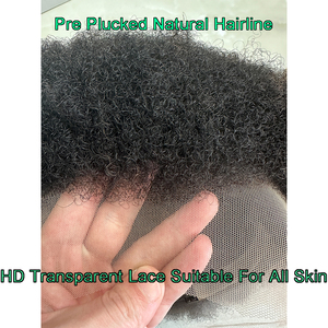 Peluca de Encaje Completo de Cabello Humano Afro Rizado - Negro Natural, Densidad 150%, Transpirable y Ajustable para Mujeres - Product Image 3