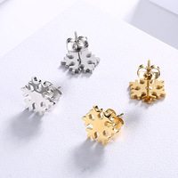 Collier pendentif flocon de neige HOVANCI, ensemble de bijoux en acier inoxydable pour femmes, boucles d'oreilles fleur flocon de neige, cadeau de Noël