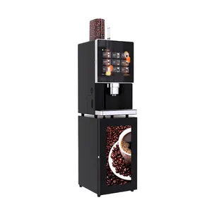 Yile mesin penjual kopi pintar, pembaca kartu/koin layar sentuh 17 inci otomatis komersial kompatibel