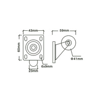 Roulettes en PVC de 2 pouces noires, pivotantes avec frein, en PU, pour meubles, petites roulettes – Vente en gros usine