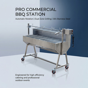 Asador de cerdos Spartan eléctrico de 1500 mm, <span class=keywords><strong>parrilla</strong></span> de carbón metálica con motor y gancho giratorio - Product Image 1
