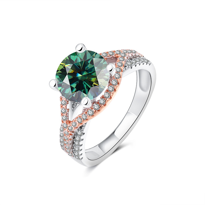 Moissanite vert émeraude 2ct + certificat GRA