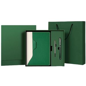 Ensemble de carnet de notes, stylo et couverture en cuir 3-en-1 personnalisable de haute qualité, cadeau d'entreprise portable pour le bureau - Product Image 1