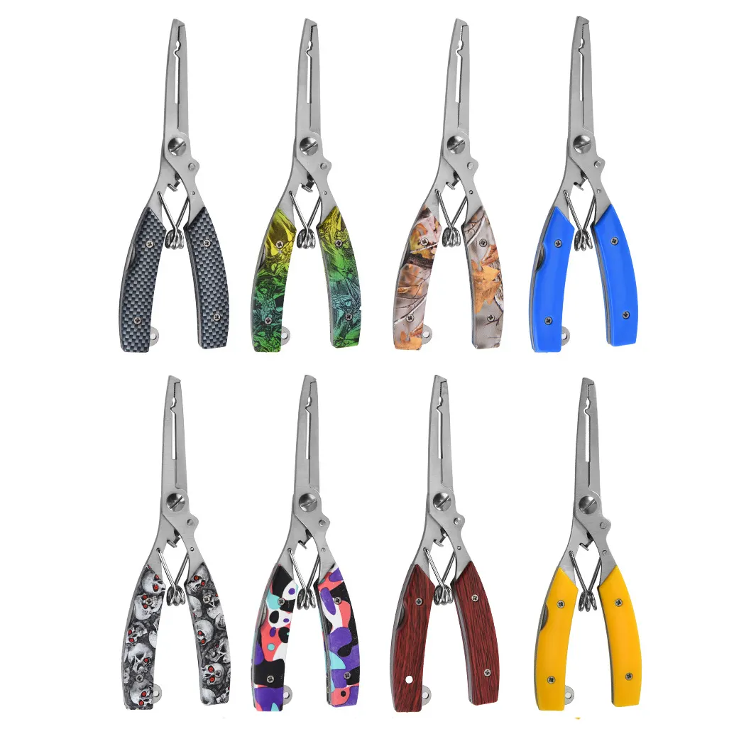 Hot Camouflage Curved Mouth Multi-function Fishing Tool Aluminum Fishing Pliers Fishing Gear