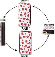 Dompet Wanita Fashion Terlaris, Panjang, Kapasitas Besar, 2 Resleting, PU Mutiara Buah Putih, Tempat Kartu Kredit, Merek Terkenal