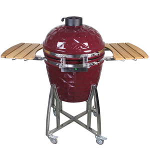 Barbecue Kamado en acier de haute qualité Auplex de 22 pouces, grand barbecue vert avec chariot, barbecue au charbon de bois d'extérieur pour le camping, la <span class=keywords><strong>cuisson</strong></span> et la cuisine - Product Image 4