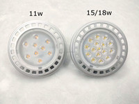 Lumière réflecteur LED G53 Base Ar111 11w 15w 18w Dimmable Qr111 Spot 30 °   Projecteur sur rail avec affichage 12V AC/DC, températures de couleur 2700K, 3000K, 4000K, 6500K