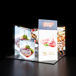 Combinazione Multi-formato 10ft di alta qualità di costruzione rapida attrezzatura per fiera portatile espositore scatola luminosa stand stand - Product Image 5