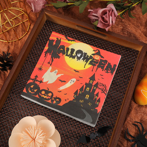 Halloween party square napkins, hotel holiday thickened food-grade <b>paper</b> towels, household skin-friendly and strong napkins - Product Image 4