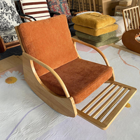 Fauteuil à bascule vintage en bois massif, fauteuil inclinable individuel pour la maison, idéal pour la détente, le sommeil et les loisirs quotidiens