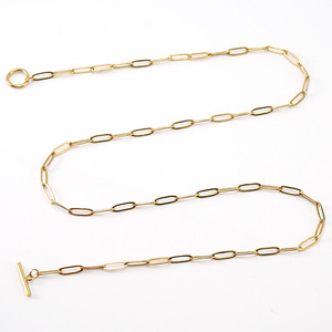 ZOGXIN Stainless Steel Paperclip Chain Necklace 18K Gold Plated Geometric Design Clavicle Chain European American Style Jewelry - Product Image 2