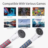 Accessoires de jeu VR Rythme Sabre lumineux Contrôleur de jeu de golf Poignée Poignée Double Bâtons Pour Meta Quest3