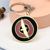 Maßgefertigte Sortierte Metall-Emaille-Schlüsselanhänger Adler Elefant Goldfarben Beschichtet Drehbarer Schlüsselanhänger für Souvenirs