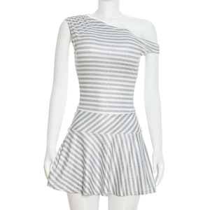 Abito Mini Monospalla a Righe con Volant per Donna, Moda Femminile Sehe - Product Image 5