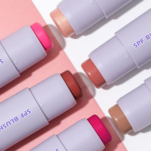 Fard à joues pour visage et Contour personnalisé, Tube violet végétalien imperméable à l'eau et bâton de Contour personnalisable à haute Pigment, fard à joues crème de marque privée - Product Image 1