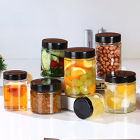Venta caliente 75ml - 1000ml Vacío Redondo Hermético Pickle Conservas Mermelada Contenedor de vidrio para alimentos Tarro de almacenamiento con tapa de metal