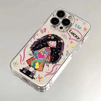 Coques de téléphone portable tendance, dessin animé KT, chat mignon, ours mignon, pour iPhone Xr 14 15 16 Pro Max, couple, transparent, TPU, coque de téléphone
