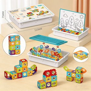 Kids Building <strong>Block</strong> Toy Learning Toys Colorful <strong>Waffle</strong> <strong>Blocks</strong> Stem Interlocking House OEM Creative 5 to 7 Years Building <strong>Blocks</strong> - Product Image 3