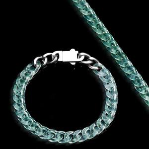 Pulsera <span class=keywords><strong>de</strong></span> Cadena Cubana <span class=keywords><strong>de</strong></span> Jade Natural Azul Hielo, Estilo Hip Hop, <span class=keywords><strong>de</strong></span> Acero <span class=keywords><strong>de</strong></span> Titanio, Personalizada, Unisex, <span class=keywords><strong>de</strong></span> Moda, Icing Seed Party - Product Image 6