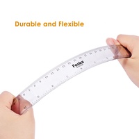 Règle en plastique transparente de 30 cm (12 pouces) pour enfants, règle droite en plastique transparente, outil de mesure pour les étudiants, l'école et le bureau