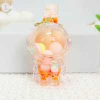Porte-clés créatif en forme de diamant avec liquide flottant, paillettes acryliques et motif animal de dessin animé, idéal pour cadeaux promotionnels, sacs et voitures