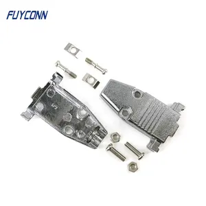 Top Entry Metal Backshell Zinc Dust 9Pin D SUB Cover, T Shape Straight 9P DSUB Connector Metal Cover for 9 pin D-SUB Connector