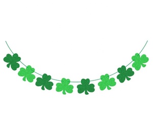 Guirnalda de Arpillera Vintage para Boda, Decoraciones para el Día de San Patricio, 2.8m de Largo, ChenWang HERE'S to LOVE, Guirnalda Irlandesa con Trébol - Product Image 6